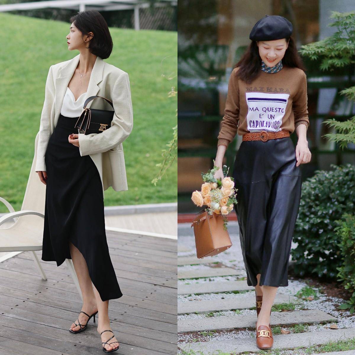 ：短上衣半身长裙优雅显高美到骨子里AG真人平台今年突然火了一种穿法(图2)
