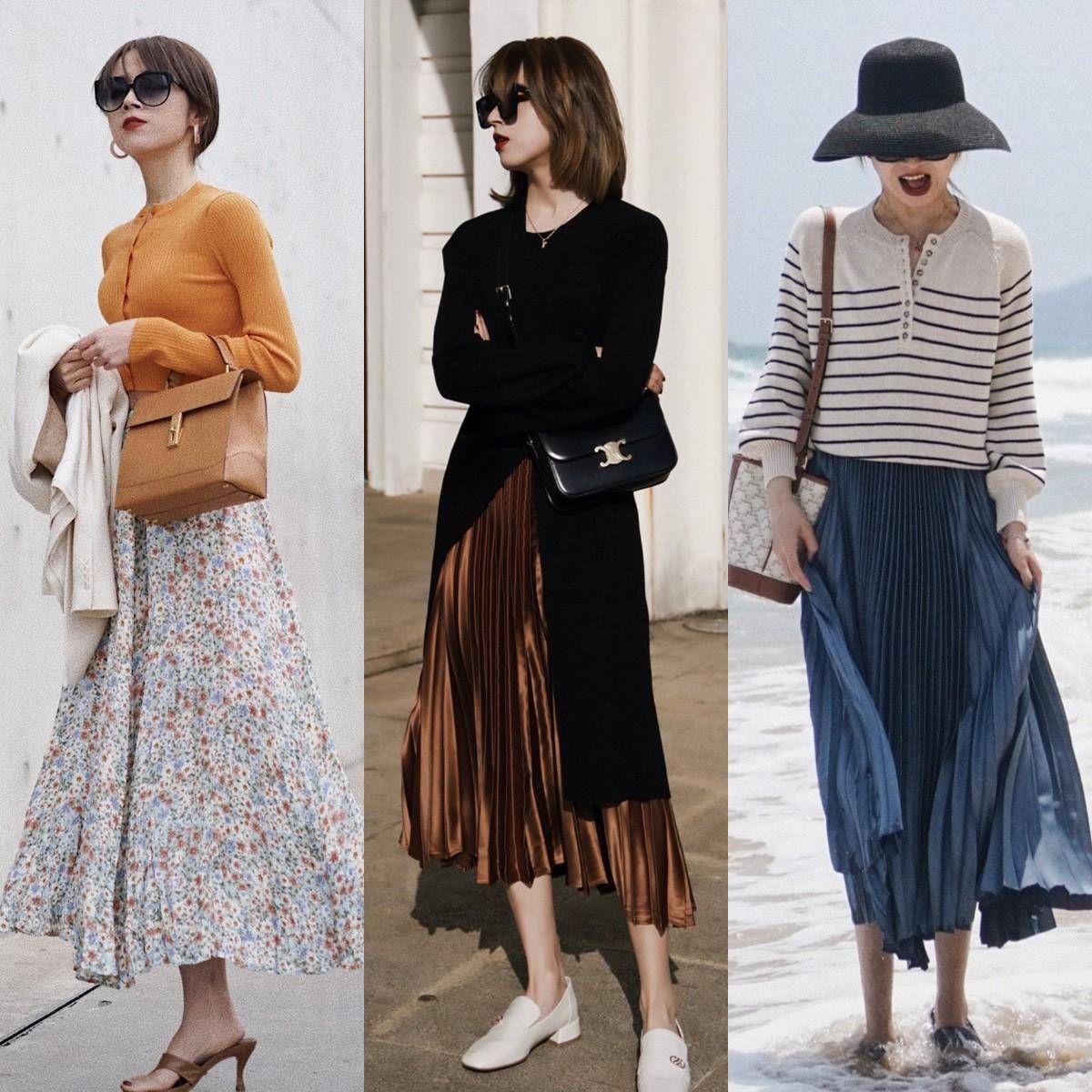 ：短上衣半身长裙优雅显高美到骨子里AG真人平台今年突然火了一种穿法(图6)