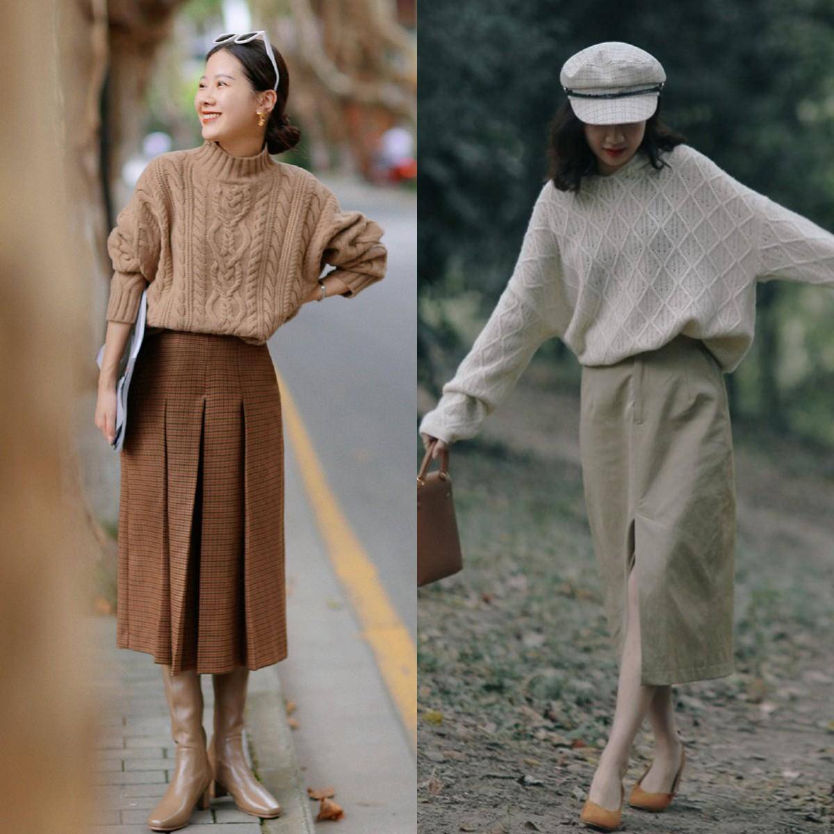 ：短上衣半身长裙优雅显高美到骨子里AG真人平台今年突然火了一种穿法(图8)