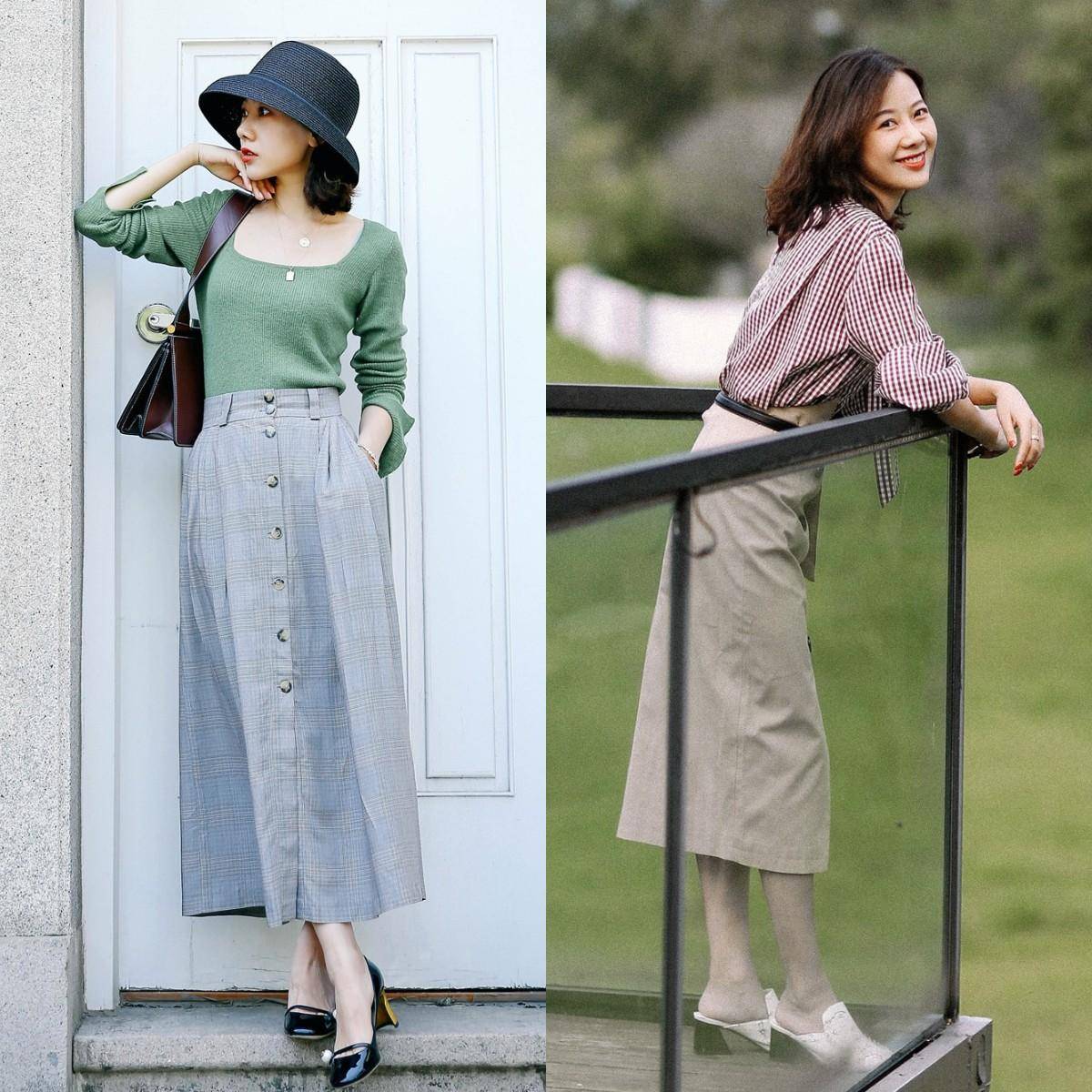 ：短上衣半身长裙优雅显高美到骨子里AG真人平台今年突然火了一种穿法(图9)